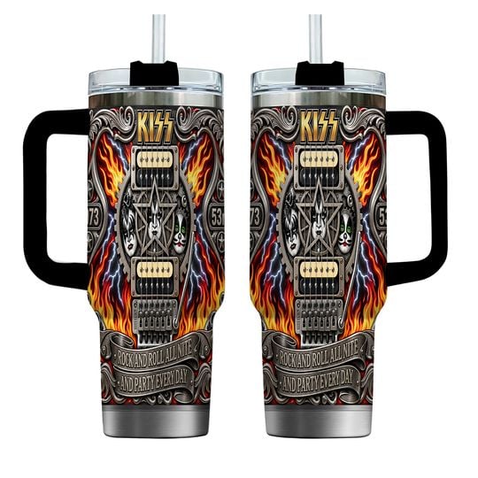 KISS 53rd Anniversary Rock & Roll AOP Tumbler 40oz (No Box)