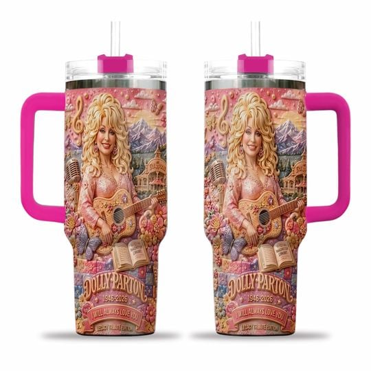 Dolly Par.ton 40oz Tumbler With Handle