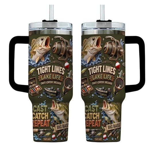 FISH 40oz Tumbler With Handle HTTT