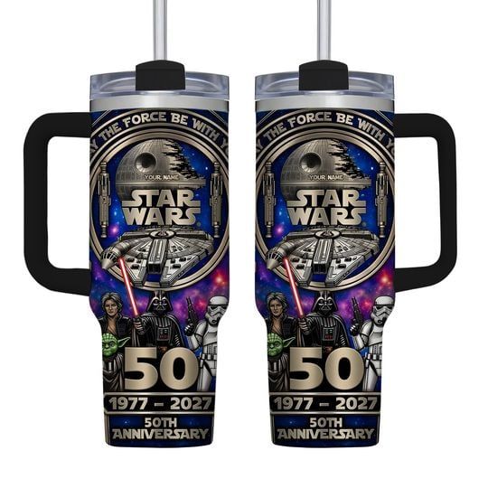 Starr Galaxy Warss 50Th Anniversary 1977 2027 Custom Name Tumbler 40Oz