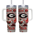 GA bulldogs Rhinestone Accent 40oz Tumbler with Handle