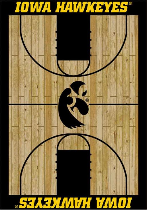 Iowa Hawkeyes 6x8 Courtside Interior Rug - Black