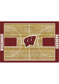 Wisconsin Badgers 8x11 Courtside Interior Rug - Red