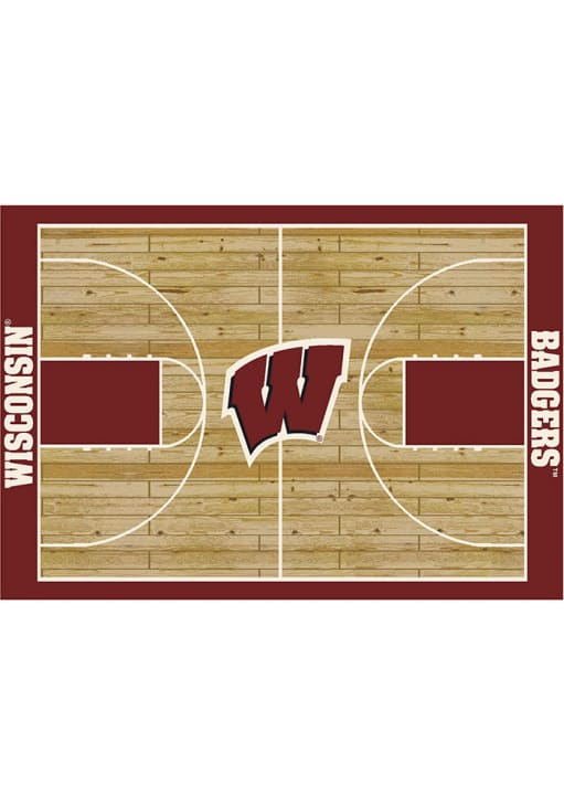 Wisconsin Badgers 8x11 Courtside Interior Rug - Red