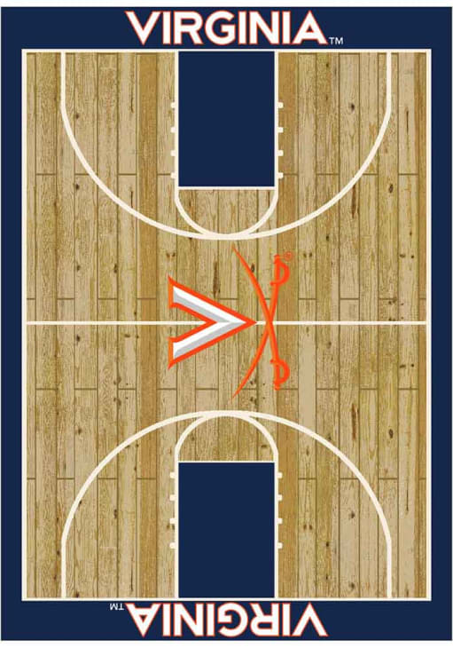 Virginia Cavaliers 4x6 Courtside Interior Rug - Wood