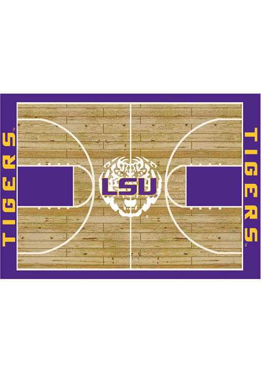 LSU Tigers 8x11 Courtside Interior Rug - Gold