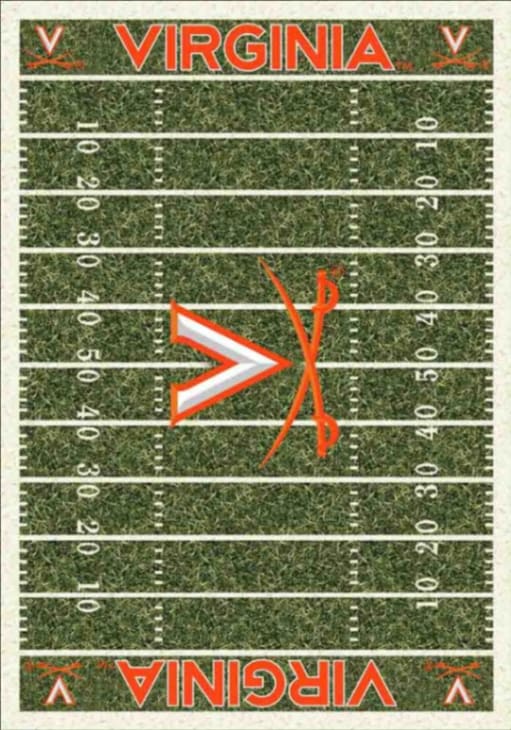 Virginia Cavaliers 6x8 Homefield Interior Rug - Orange
