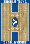 BYU Cougars 6x8 Courtside Interior Rug - Wood