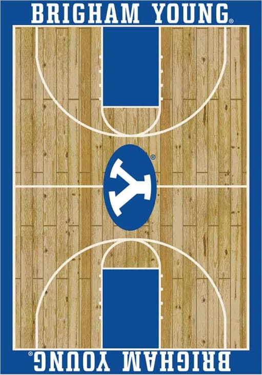 BYU Cougars 6x8 Courtside Interior Rug - Wood