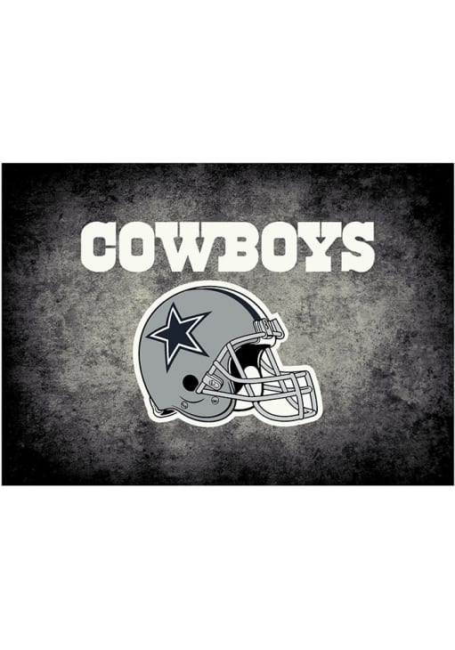 Dallas Cowboys 4x6 Distressed Interior Rug - Black