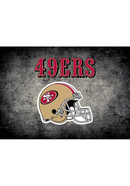 San Francisco 49ers 4x6 Distressed Interior Rug - Black