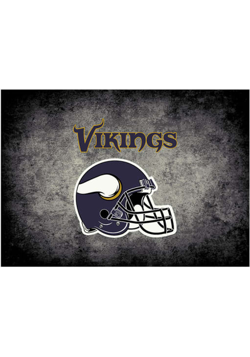 Minnesota Vikings 4x6 Distressed Interior Rug - Black