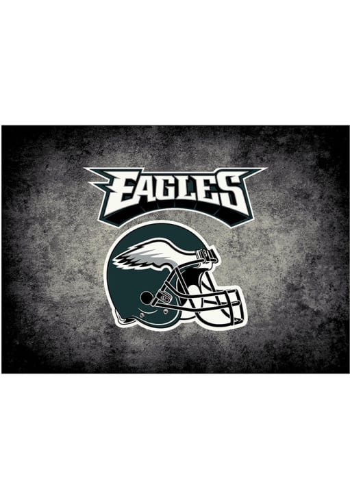 Philadelphia Eagles 4x6 Distressed Interior Rug - Black