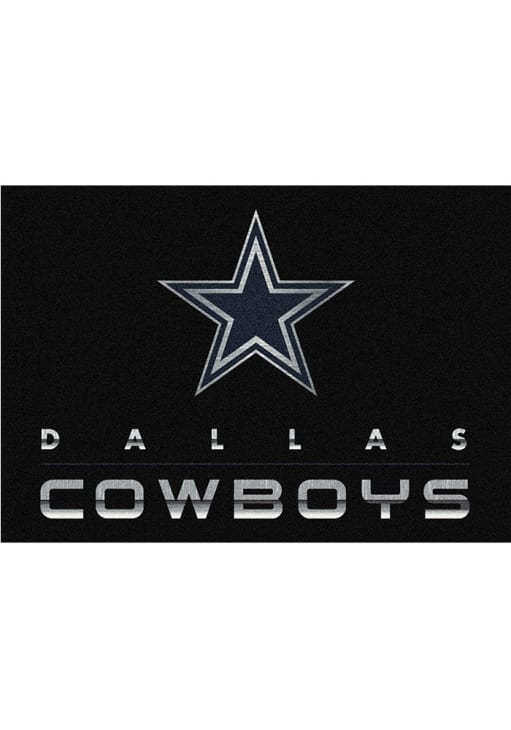 Dallas Cowboys 4x6 Chrome Interior Rug - Black