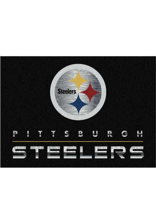 Pittsburgh Steelers 4x6 Chrome Interior Rug - Black