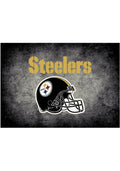 Pittsburgh Steelers 6x8 Distressed Interior Rug - Black