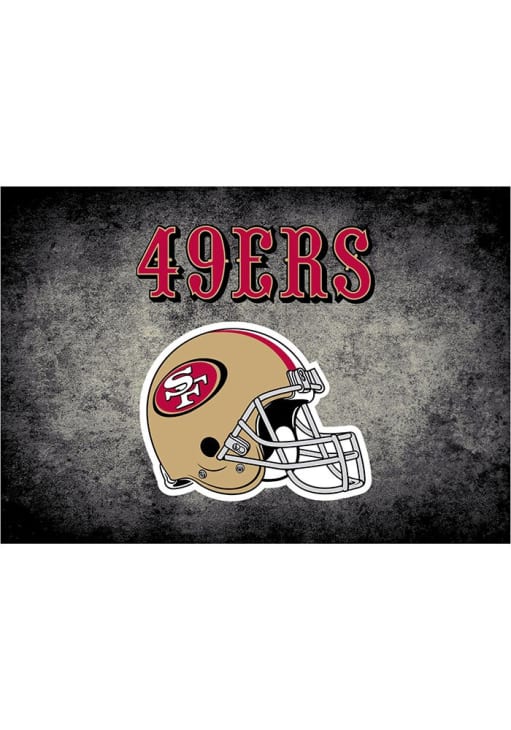 San Francisco 49ers 6x8 Distressed Interior Rug - Black