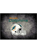 Miami Dolphins 6x8 Distressed Interior Rug - Black