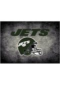 New York Jets 6x8 Distressed Interior Rug - Black