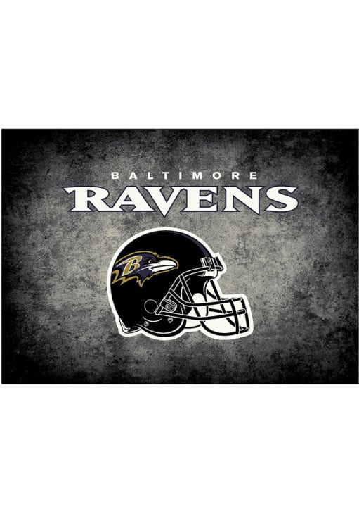 Baltimore Ravens 6x8 Distressed Interior Rug - Black