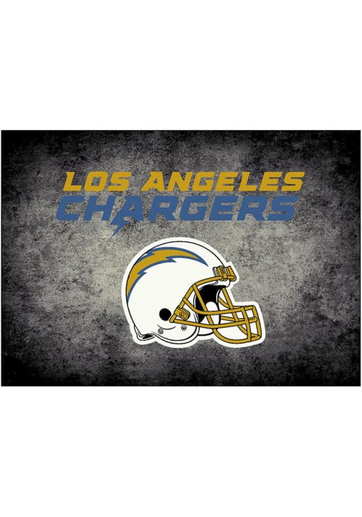 Los Angeles Chargers 6x8 Distressed Interior Rug - Black