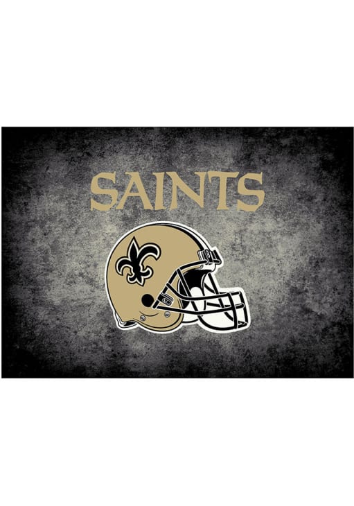 New Orleans Saints 6x8 Distressed Interior Rug - Black