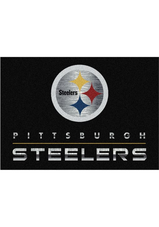 Pittsburgh Steelers 6x8 Chrome Interior Rug - Black
