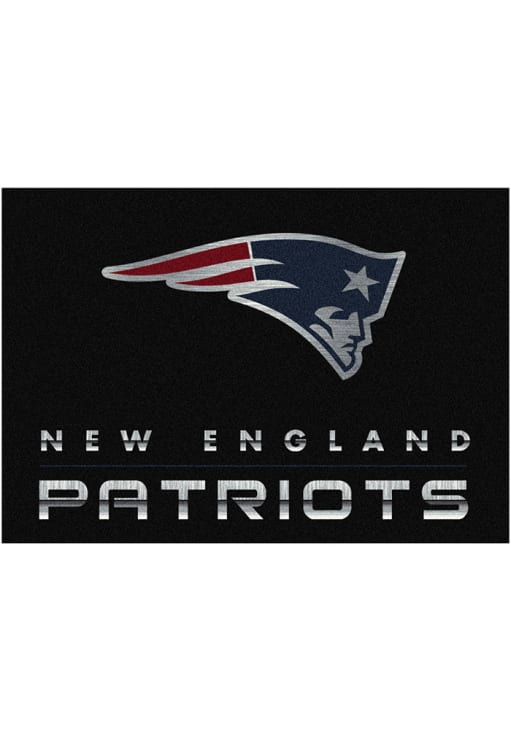 New England Patriots 6x8 Chrome Interior Rug - Black