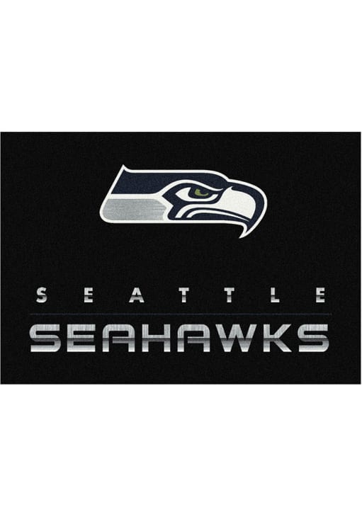 Seattle Seahawks 6x8 Chrome Interior Rug - Black
