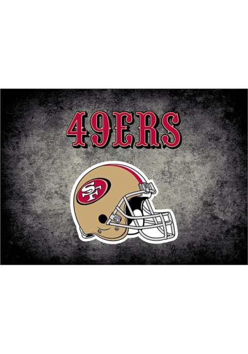 San Francisco 49ers 8x11 Distressed Interior Rug - Black
