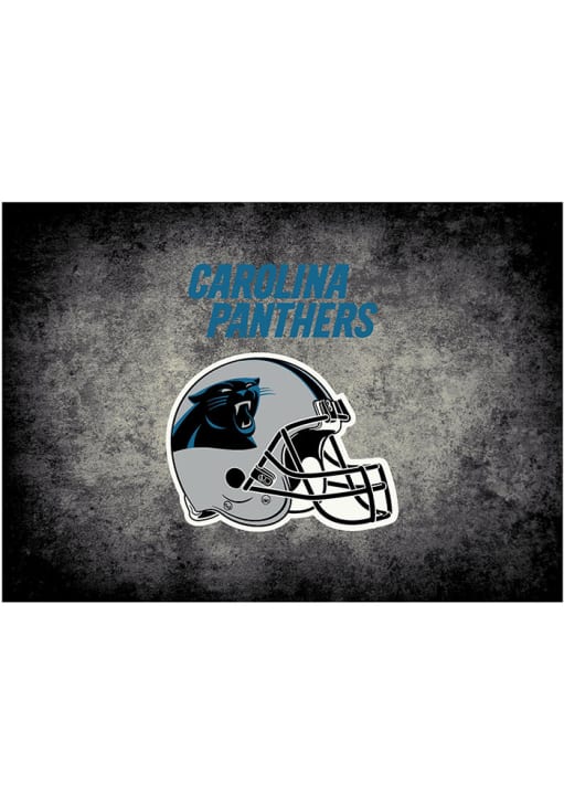 Carolina Panthers 8x11 Distressed Interior Rug - Black