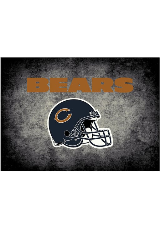 Chicago Bears 8x11 Distressed Interior Rug - Black