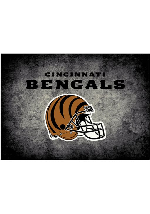 Cincinnati Bengals 8x11 Distressed Interior Rug - Black