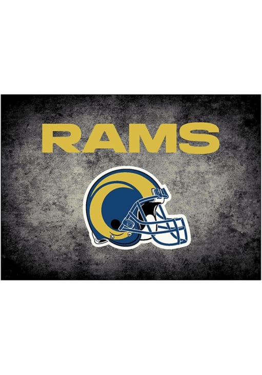 Los Angeles Rams 8x11 Distressed Interior Rug - Black