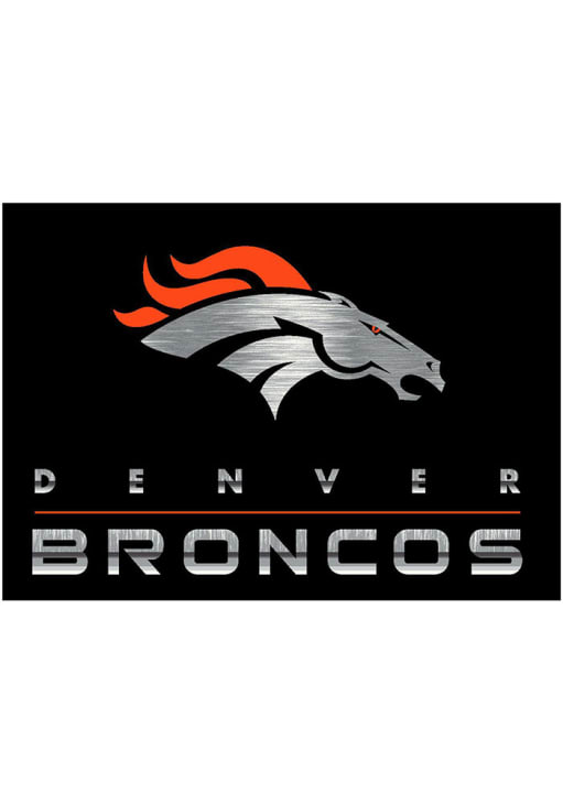 Denver Broncos 8x11 Chrome Interior Rug - Black