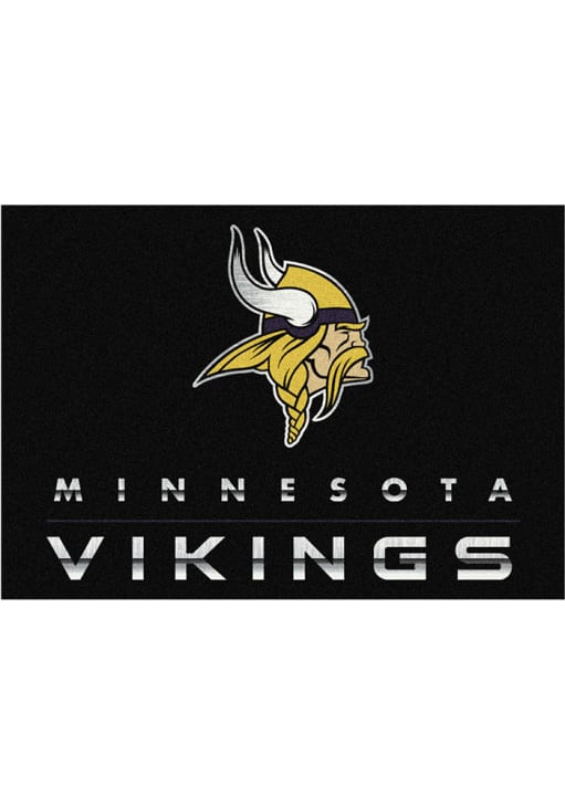 Minnesota Vikings 8x11 Chrome Interior Rug - Black