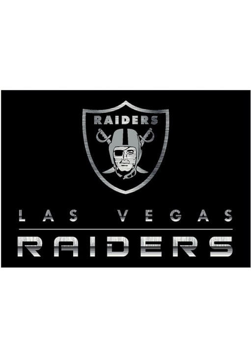 Las Vegas Raiders 8x11 Chrome Interior Rug - Black