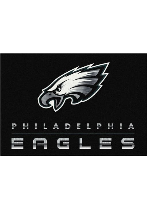 Philadelphia Eagles 8x11 Chrome Interior Rug - Black