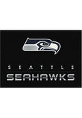 Seattle Seahawks 8x11 Chrome Interior Rug - Black