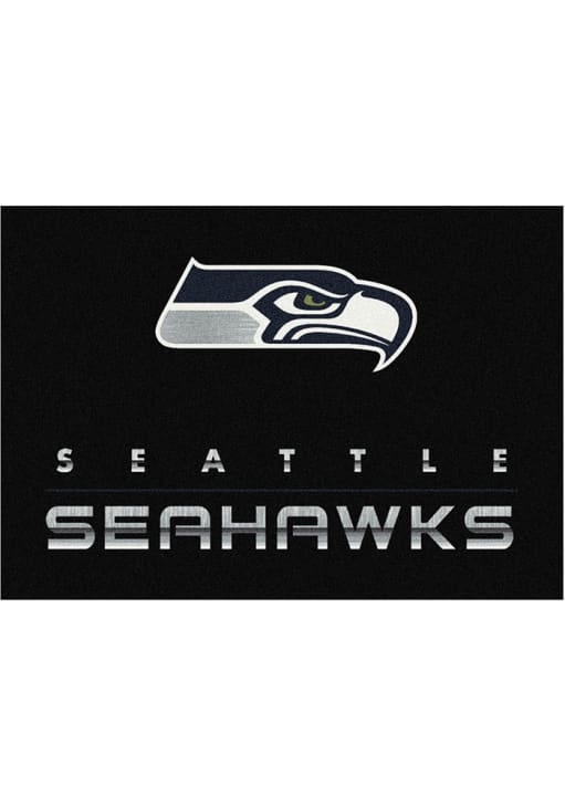Seattle Seahawks 8x11 Chrome Interior Rug - Black
