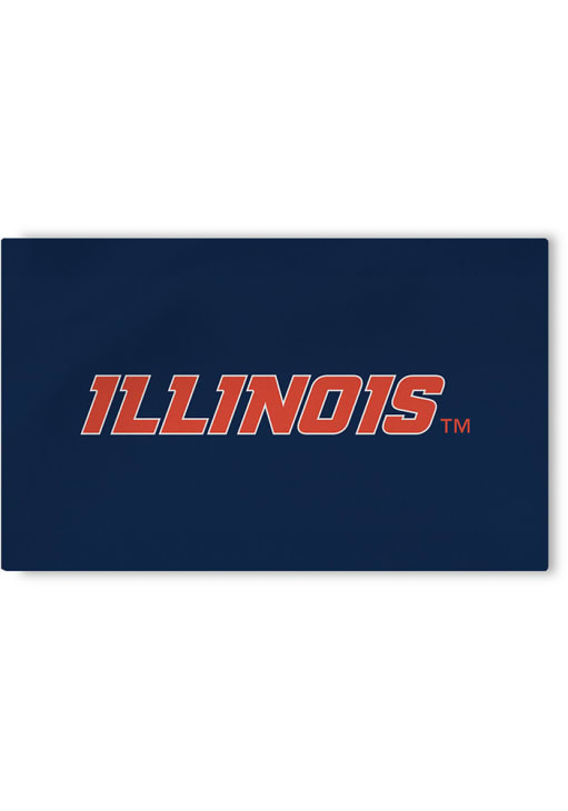 Illinois Fighting Illini 36x62 Washable Interior Rug - Navy Blue