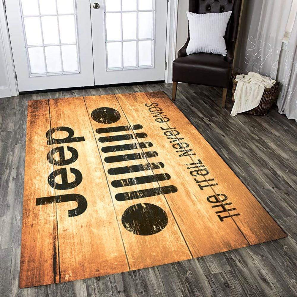 Vintage Jeep The Trail Never Ends Rectangle Rug TN1607261626