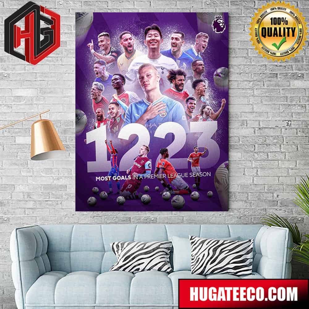 2023-24 Has Seen The Most Goals For A Single Season In Premier League History 1223 Goals Home Decor Poster Canvas