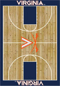 Virginia Cavaliers 6x8 Courtside Interior Rug - Wood