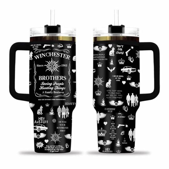 Halloween Supernatural 40oz Tumbler, Winchester Brothers Insulated Tumbler