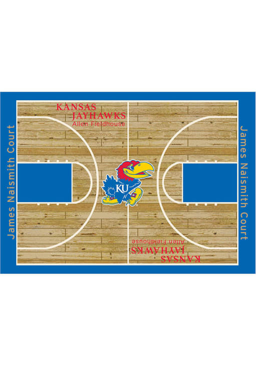 Kansas Jayhawks 6x8 Courtside Interior Rug - Royal Blue