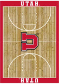 Utah Utes 4x6 Courtside Interior Rug - Wood