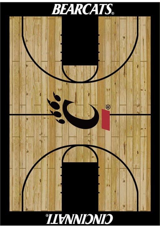 Cincinnati Bearcats 8x11 Courtside Interior Rug - Wood