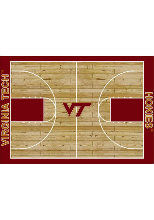 Virginia Tech Hokies 4x6 Courtside Interior Rug - Maroon