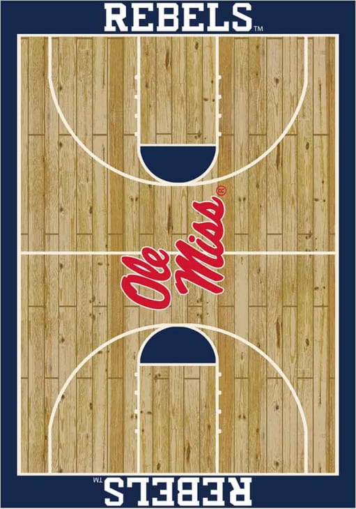Ole Miss Rebels 6x8 Courtside Interior Rug - Wood